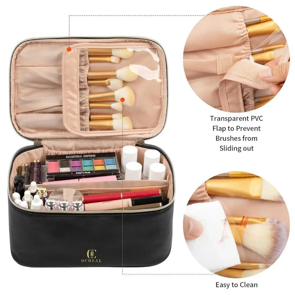 Makeup Bag, Portable Cosmetic Bag, Large Capacity Travel Makeup Case Organizer,